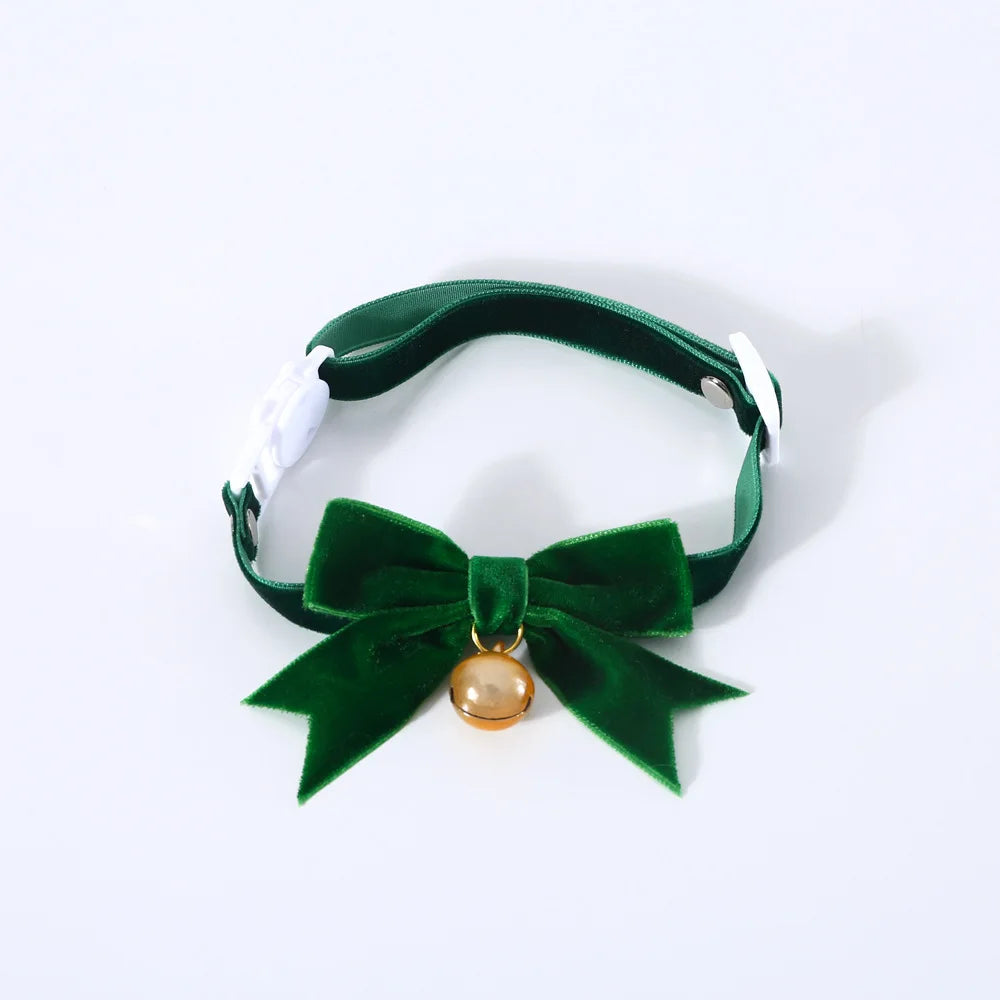 Pet Collar Exquisite Comfortable Decorative Pet Kitten Cat Velvet Bowknot Neck Circle Neck Bow Pet Accessories