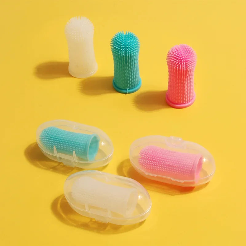 Escova de dentes super macia para cães e gatos, limpeza dos dentes, cuidados com a respiração, escova de dentes de silicone atóxica, produtos para animais de estimação