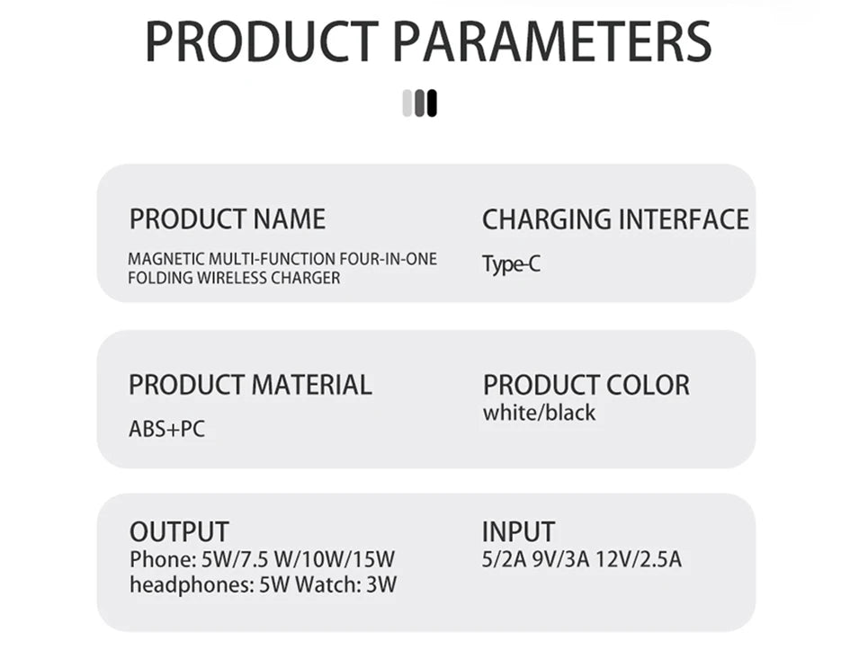 Suporte magnético dobrável 3 em 1 para carregador sem fio para iPhone 16, 15, 14, 13, 12, iWatch 9, AirPods 3 e 2, suporte para estação de carregamento rápido