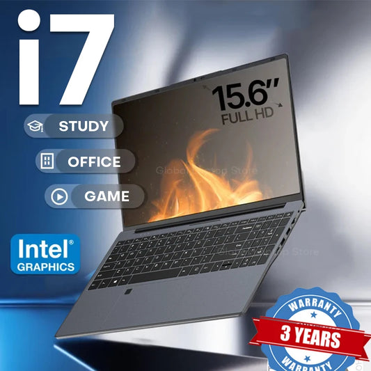 Computador portátil ultrafino Intel Core i7 6500U de 15,6" com Windows 11, 16 GB DDR4, SSD de 1 TB, notebook para jogos com desbloqueio por impressão digital