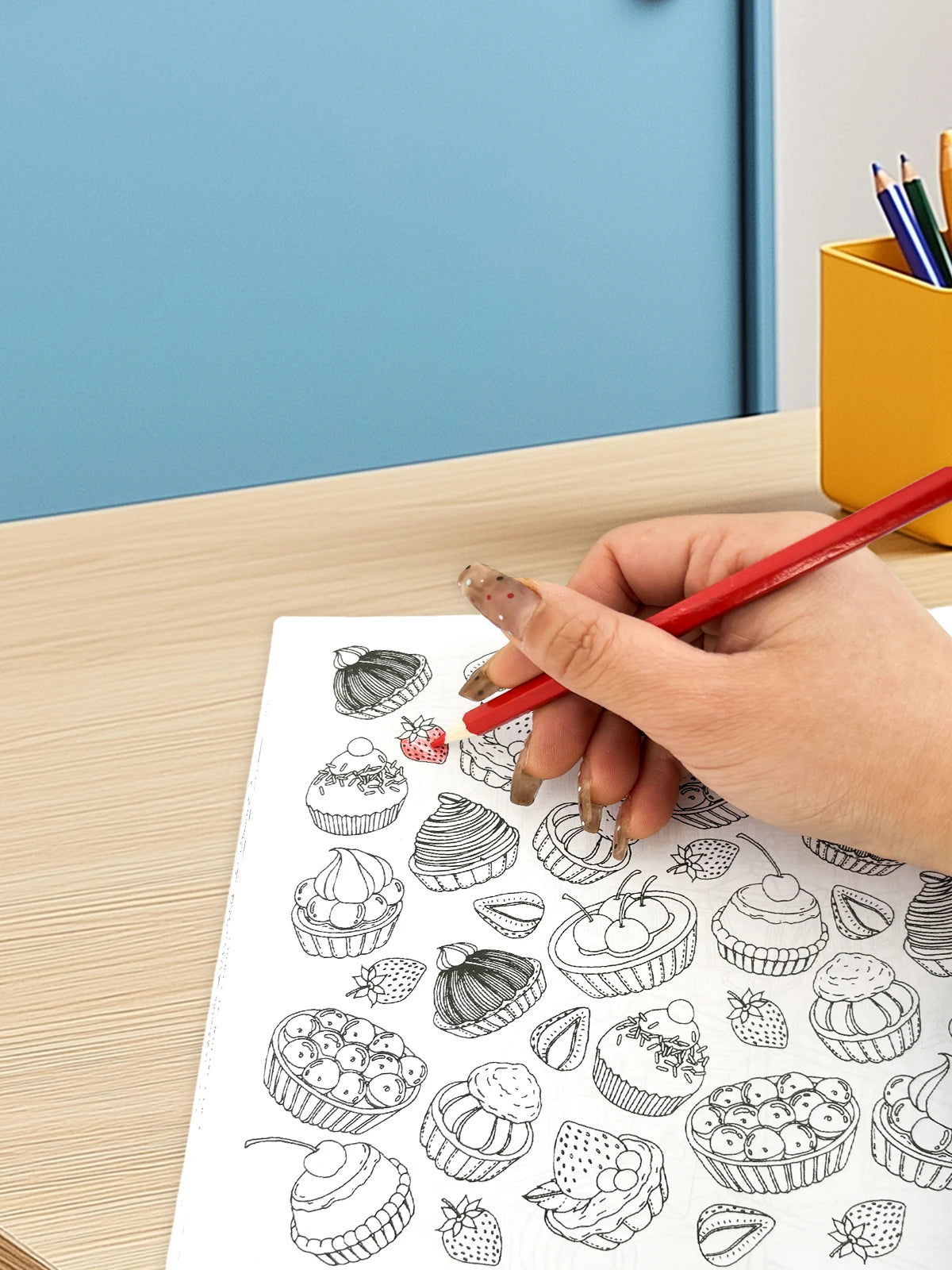 1 conjunto de oito livros de colorir de flores de mandala de 24 páginas para crianças e adultos com desenhos de grafite