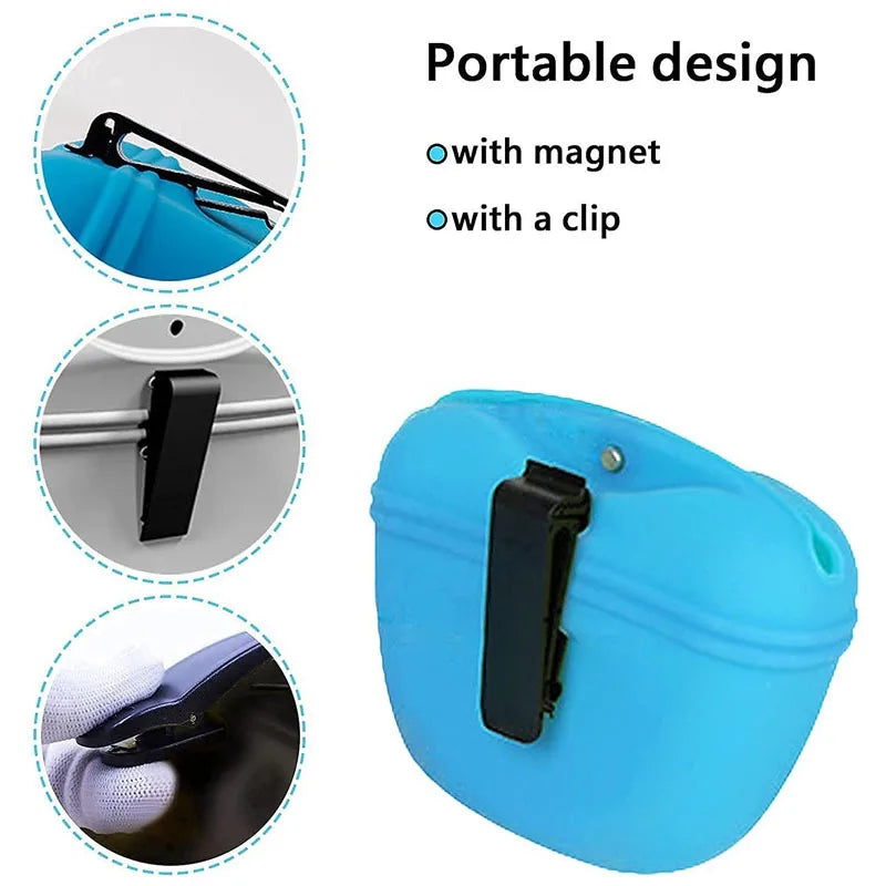 Hot-selling Pet Silicone Dog Food Bag Portable Dog Training Snack Bag Training Snack Bags Dogs Training Fanny Pack Pet Supplies pet shop