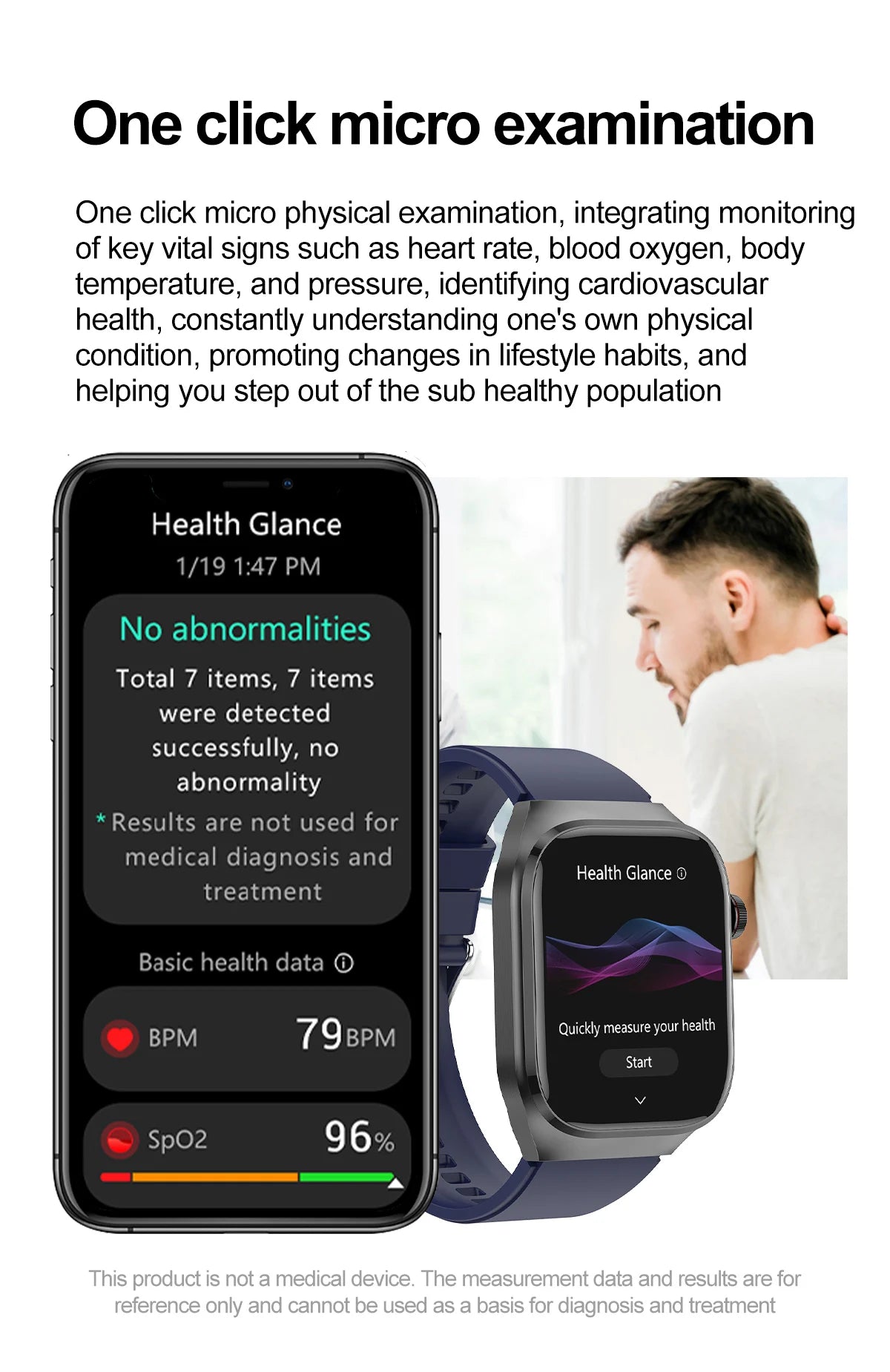 Novo 2025 para Huawei Três altas pressão arterial Smartwatch ECG Ácido Úrico Frequência Cardíaca Relógio Análise Corporal Monitoramento de Saúde Relógios