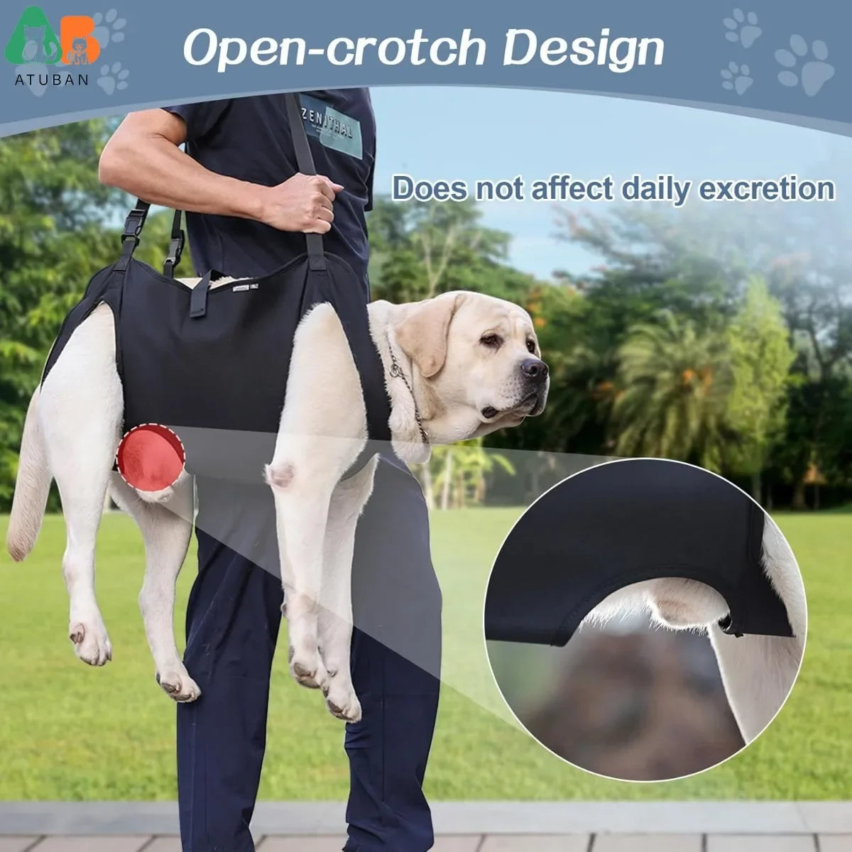 Arnês de elevação para cães, suporte corporal ajustável, alças respiráveis ​​para mobilidade assistida, pernas de cães, reabilitação de quadril