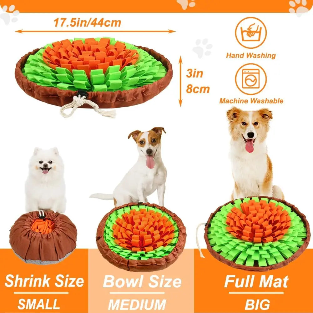 Tapete de farejar para cães, jogo interativo de alimentação para aliviar o tédio, estimula habilidades naturais de busca por comida para gatos e cães, tigela para viagem