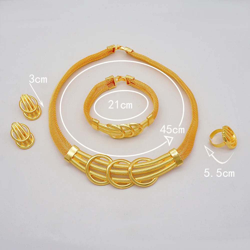 Conjuntos de joias finas 2023 para mulheres, presentes de casamento, colar, pulseira, brincos, anel, joias com contas africanas