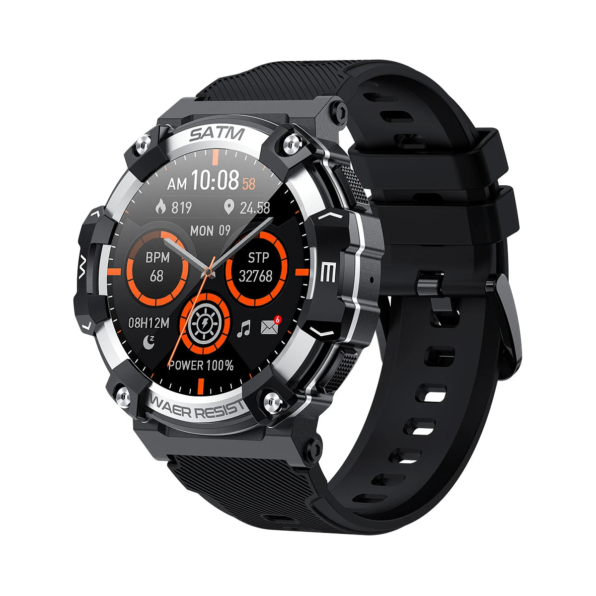 Relógio inteligente esportivo de fitness redondo masculino de 1,39 polegadas com Bluetooth para chamadas e voz com IA IP68 à prova d'água