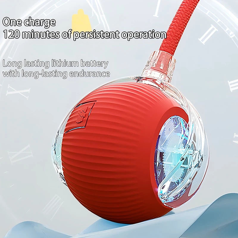 Bola de brinquedo interativa para gatos, bola rolante automática, rabo falso, brinquedo elétrico inteligente recarregável para animais de estimação, treinamento para cães e gatos, imitação de rato