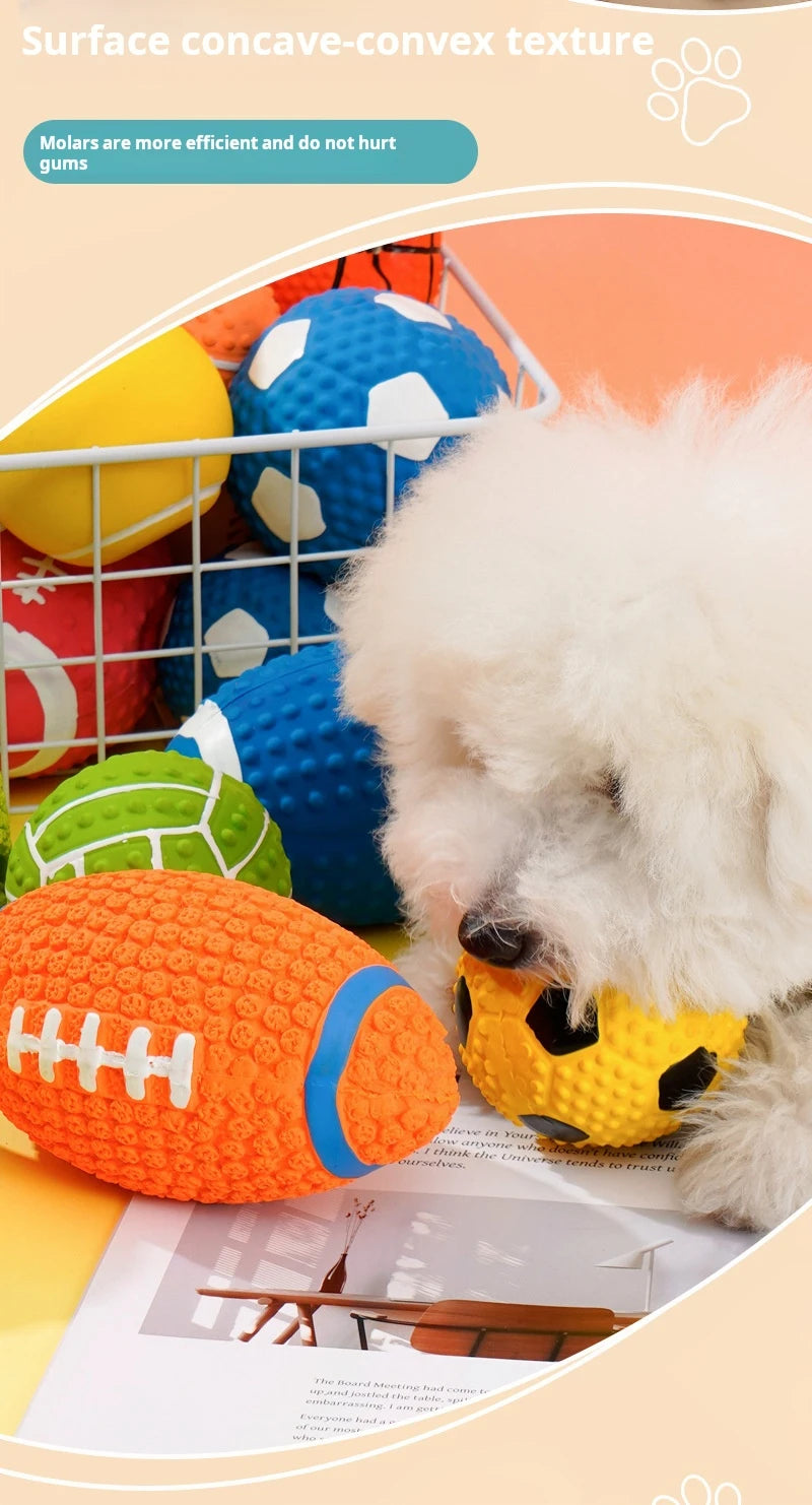 Brinquedos para cães que rangem, bolas de látex macias para cães pequenos, médios e grandes, rugby, futebol, vôlei, brinquedo para animais de estimação, bola de brinquedo interativo para mastigar