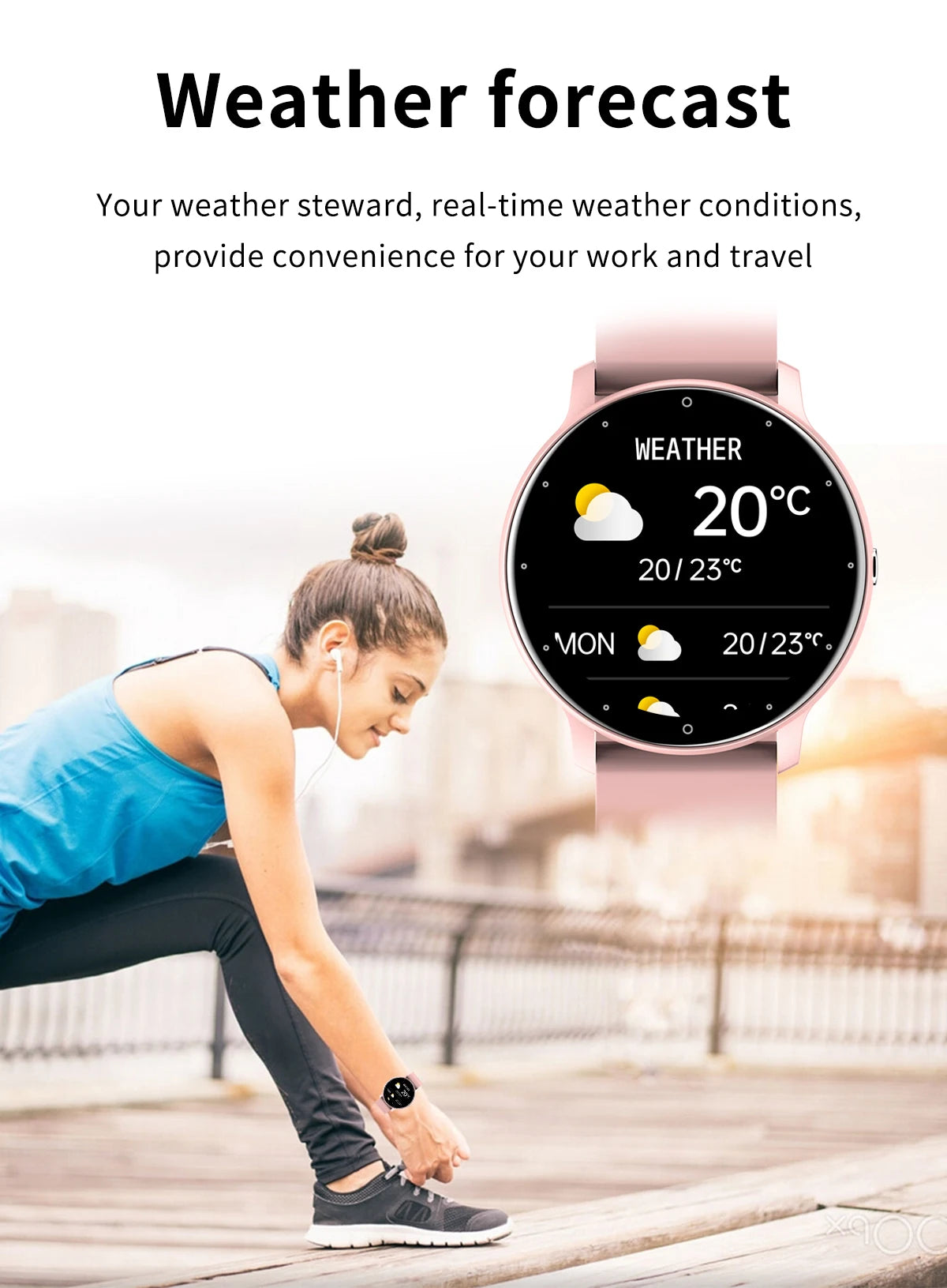 Novo relógio inteligente 2023, esportivo, fitness, à prova d'água, com Bluetooth, monitor de frequência cardíaca e sono para Android e iOS