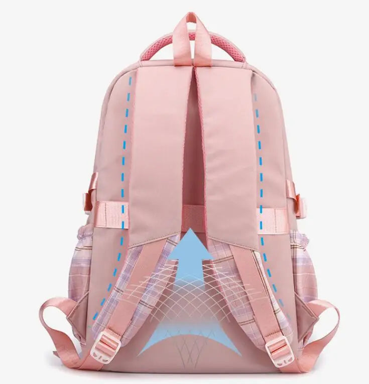 Mochilas escolares Stitch para estudantes do ensino médio, mochila feminina de grande capacidade para laptop, mochila escolar para ensino fundamental e médio