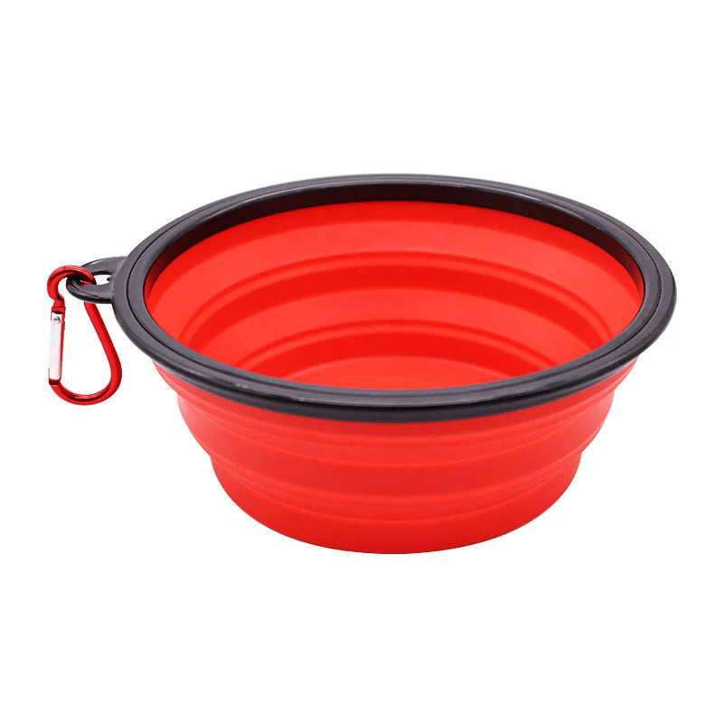 Tigela dobrável de silicone para animais de estimação, tigela grande de água para viagem, recipiente portátil para comida de cachorro, alimentador