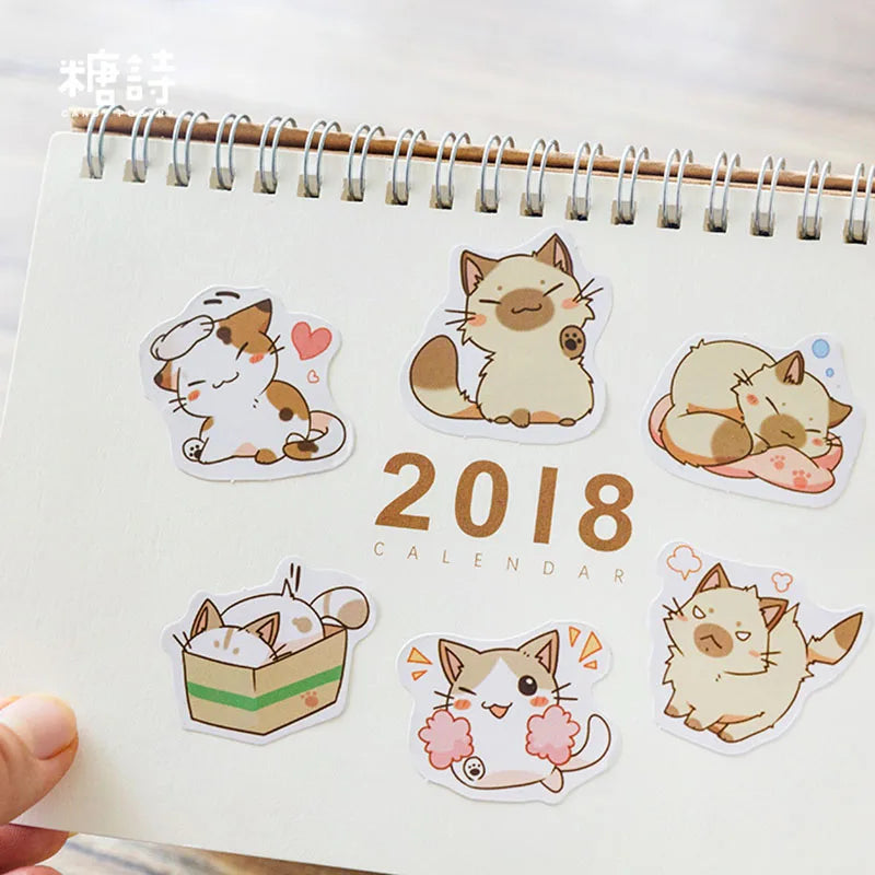 45 unidades/caixa Meus Gatos Travessos Kawaii Mini Adesivos de Papel Diário DIY Álbum de Scrapbooking Decoração Material Escolar Adesivos de Papelaria