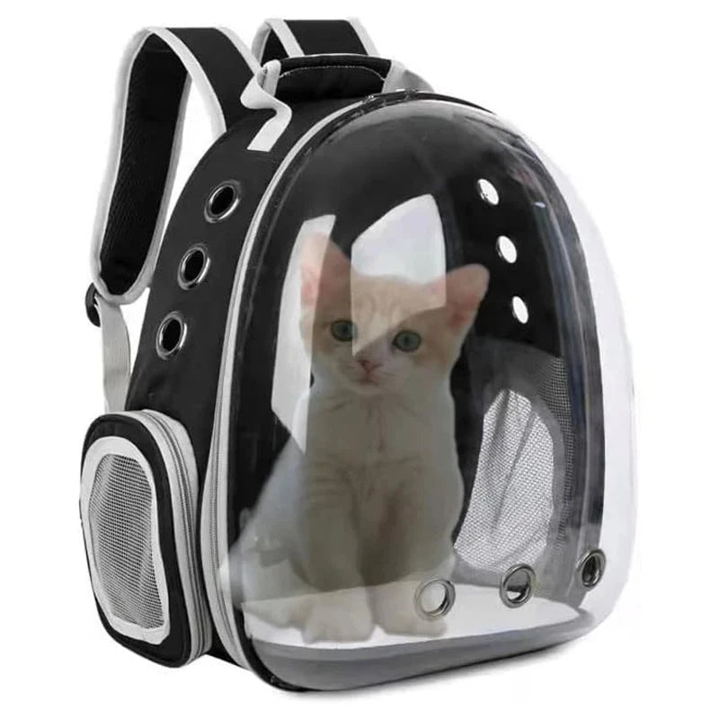 Mochila para transporte de animais de estimação, cápsula transparente, mochila para animais de estimação, filhotes, gatinhos, pássaros, transportadora respirável para viagem
