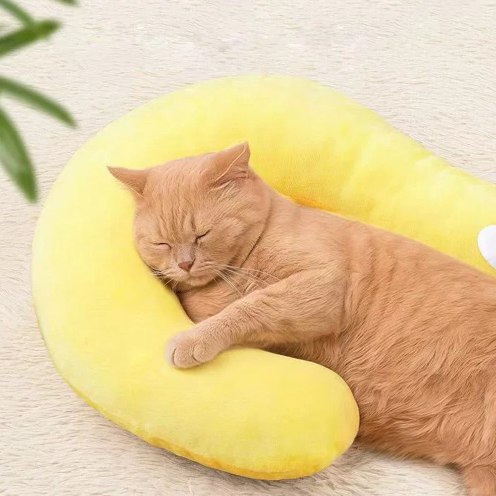 Travesseiro fofo para animais de estimação, protetor de pescoço em formato de U, sono profundo para filhotes, gatinhos, travesseiro para descanso de cabeça de cachorro e gato, suprimentos para animais de estimação