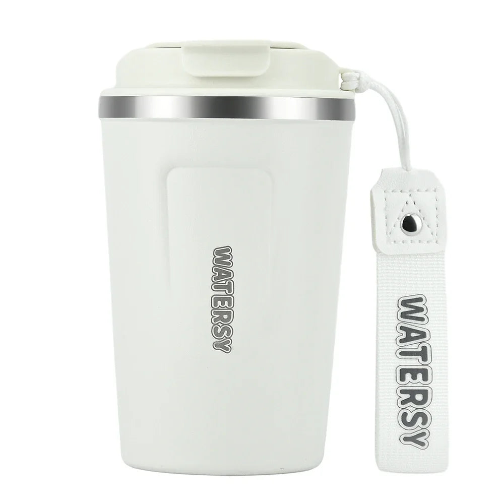 Caneca térmica de aço inoxidável 380ml para café, parede dupla, com isolamento a vácuo, para escritório, casa, viagem, carro, caneca