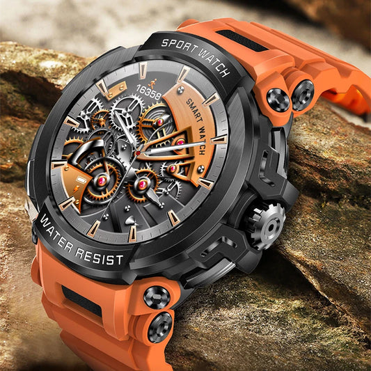 Novo Smartwatch Masculino 2025 com Tela HD de 1,5" e Chamadas Militares, IP68 à Prova D'água, 100 Modos Esportivos, com Bateria Grande de 600mAh