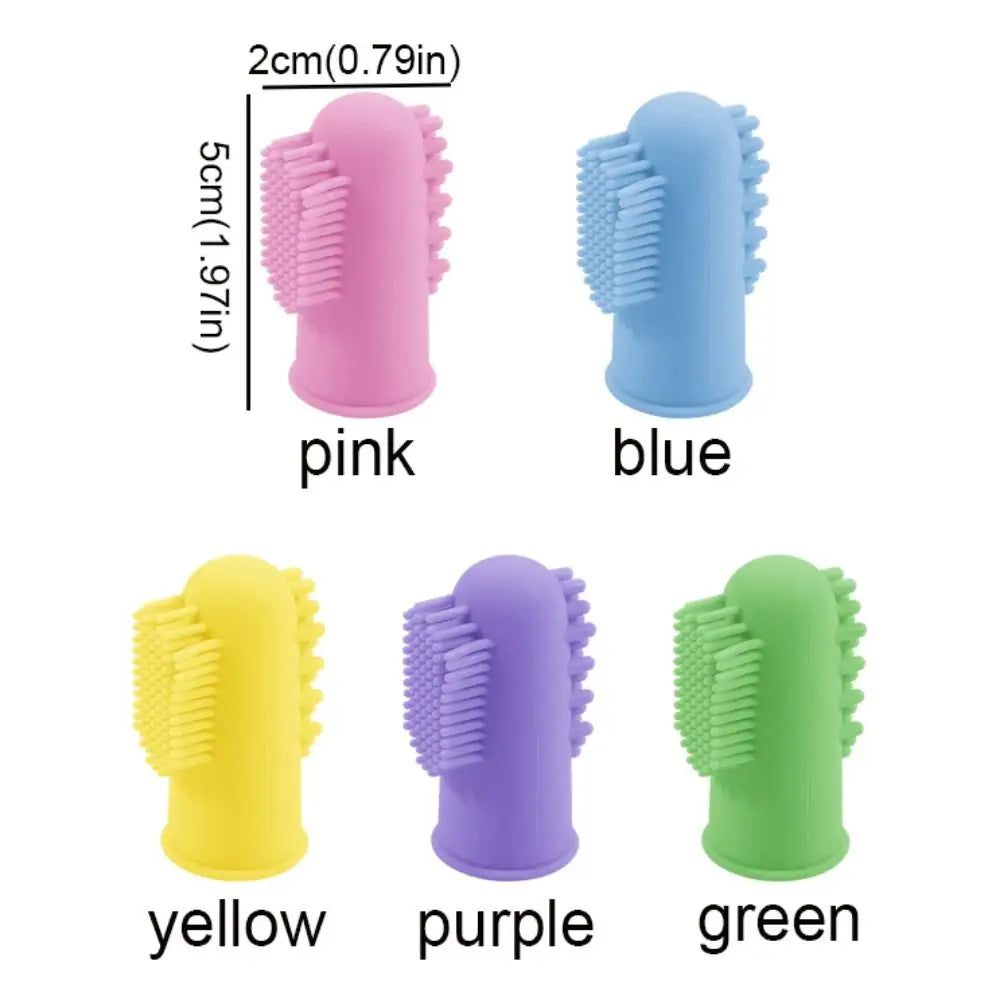 Silicone Pet Finger Toothbrush Bite Resistant Soft Cats Mouth Cleaner 360° Cleaning Pet Teeth Cleaning Fingertips for Cats Dogs