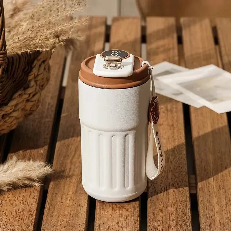 Copo isolado de aço inoxidável com display de temperatura, copo de café inteligente para carro, copo de água, presente, ferramenta para beber