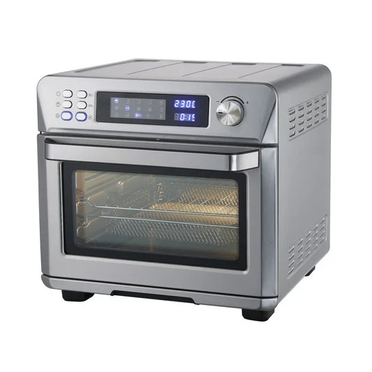 %a Tela digital de 24L, aquecedor de fritadeira elétrica multifuncional, fritadeira de ar personalizada preta e prateada de grande capacidade
