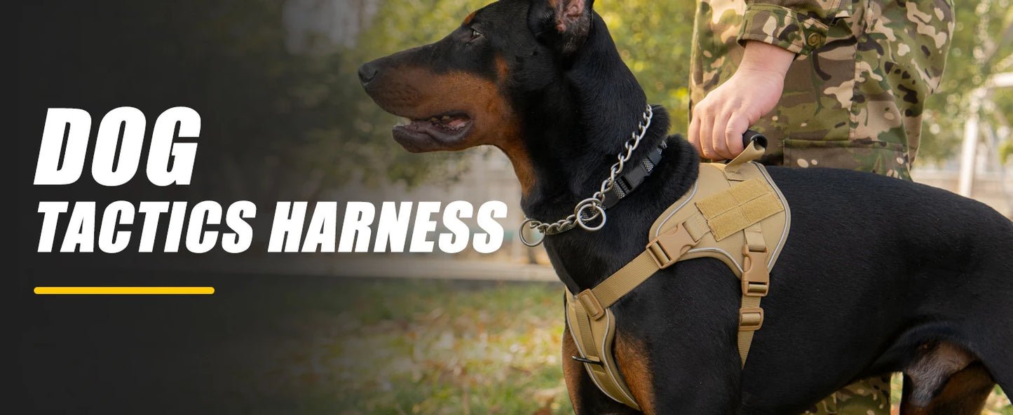 Arnês tático para cães, colete de treinamento para animais de estimação, Doberman Pinscher, arnês para cães de pequeno, médio e grande porte, à prova de explosão