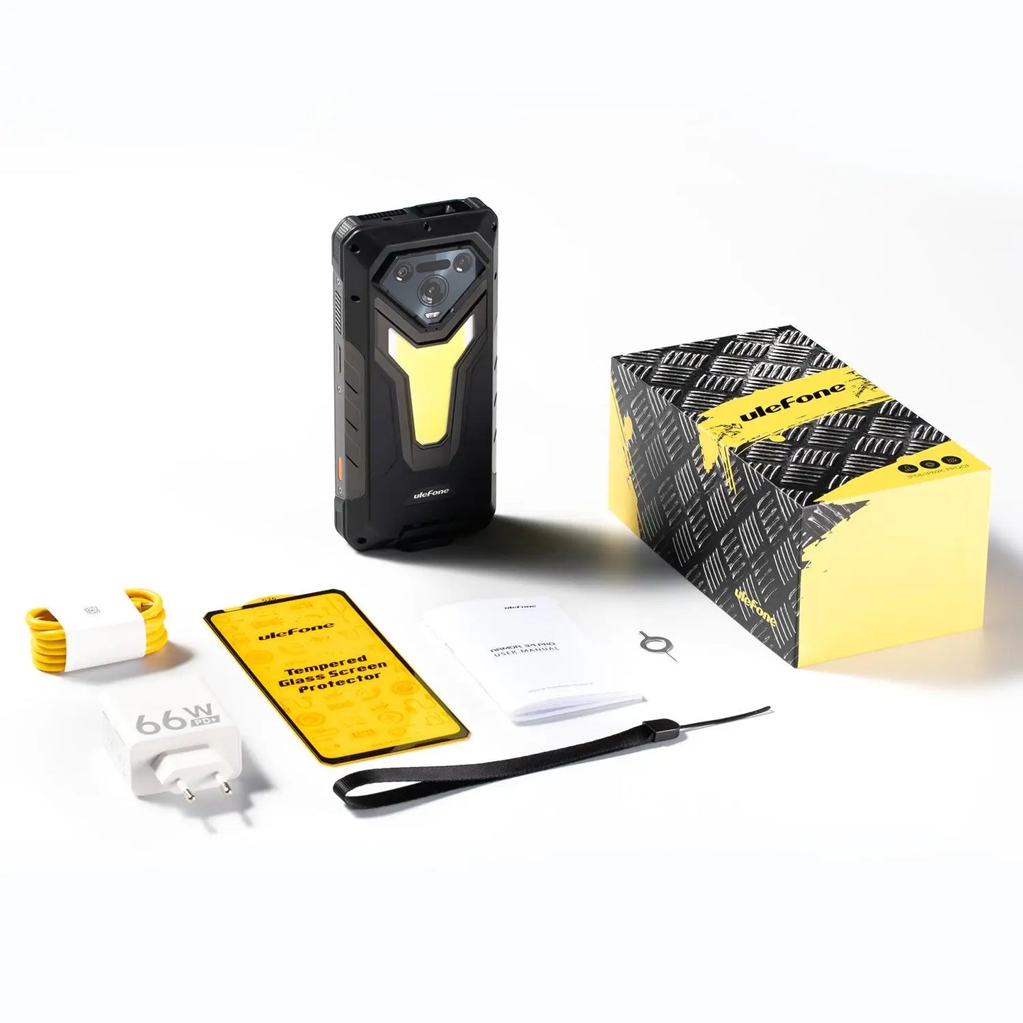 Ulefone Armor 34 Pro 5G, telefone robusto com IA, 32 GB + 512 GB, 25.500 mAh, 6,95" com projetor integrado, 120 Hz, Android 15, MTK 7300, NFC