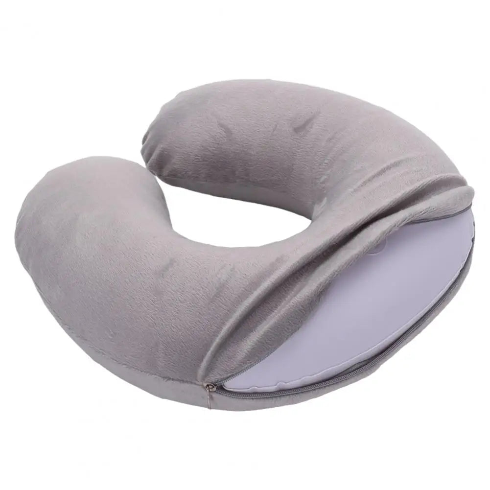 Travesseiro de pescoço em forma de U, travesseiro inflável para alívio da fadiga, travesseiro de viagem, encosto de cabeça para voo, almofada em forma de U para avião