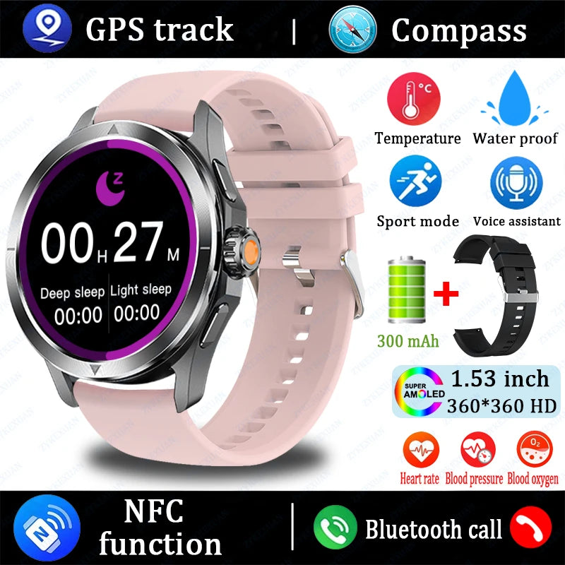 Novo 2025 para Xiaomi S4 Ultra Smart Watch Masculino AMOLED Esporte ao Ar Livre NFC GPS Rastreador de Frequência Cardíaca À Prova D'água Bluetooth Chamada Smartwatch