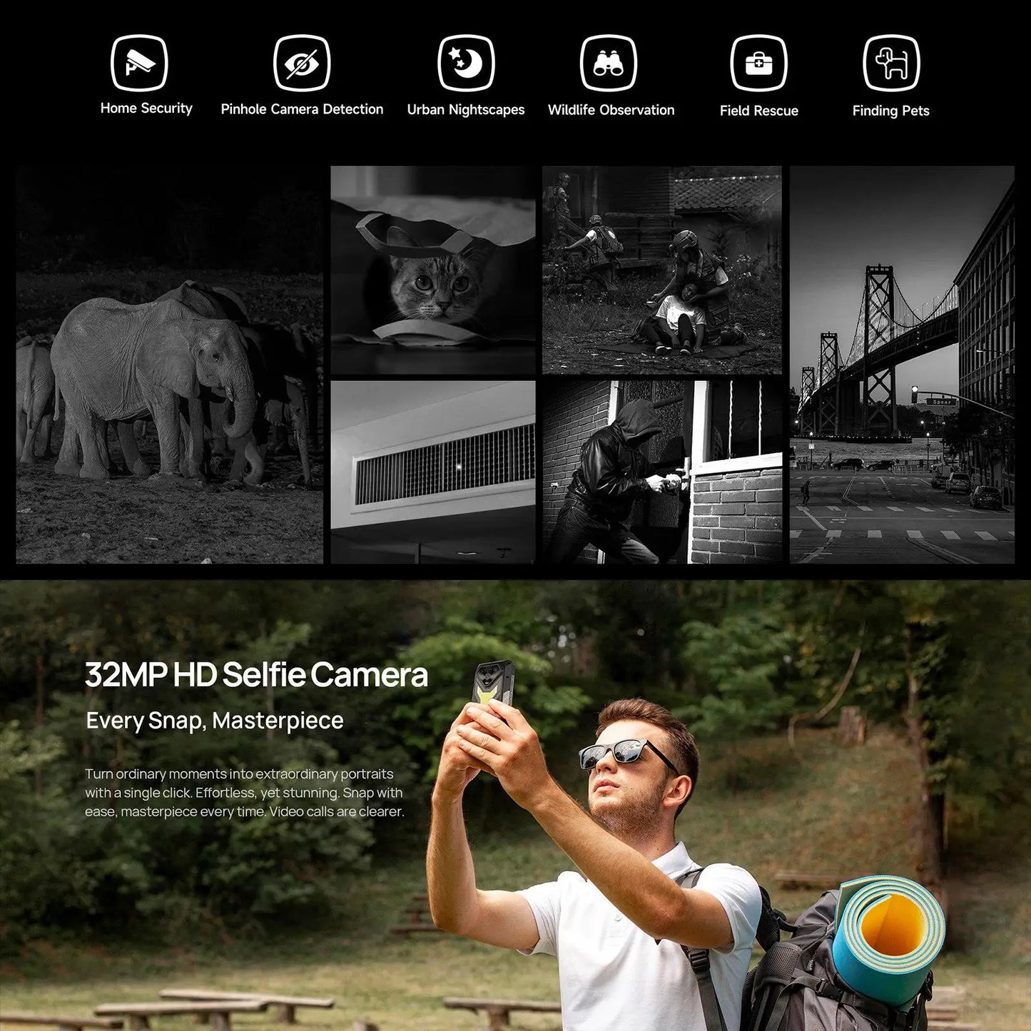 Ulefone Armor 34 Pro 5G, telefone robusto com IA, 32 GB + 512 GB, 25.500 mAh, 6,95" com projetor integrado, 120 Hz, Android 15, MTK 7300, NFC