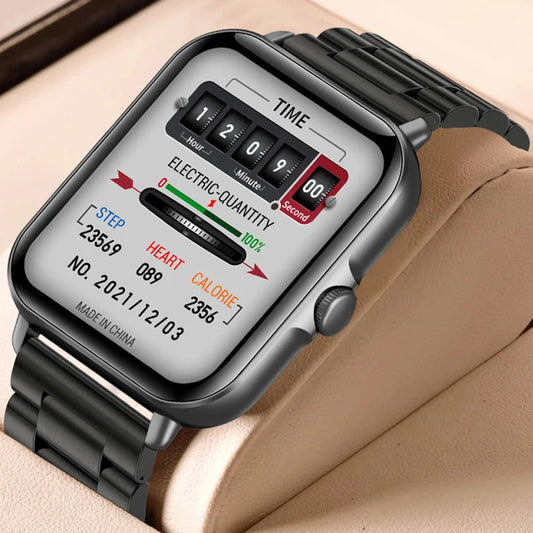 Relógio inteligente 2025 2.01'' Bluetooth com chamada, reprodução de música, relógio fitness esportivo à prova d'água para homens e mulheres, iPhone e Android