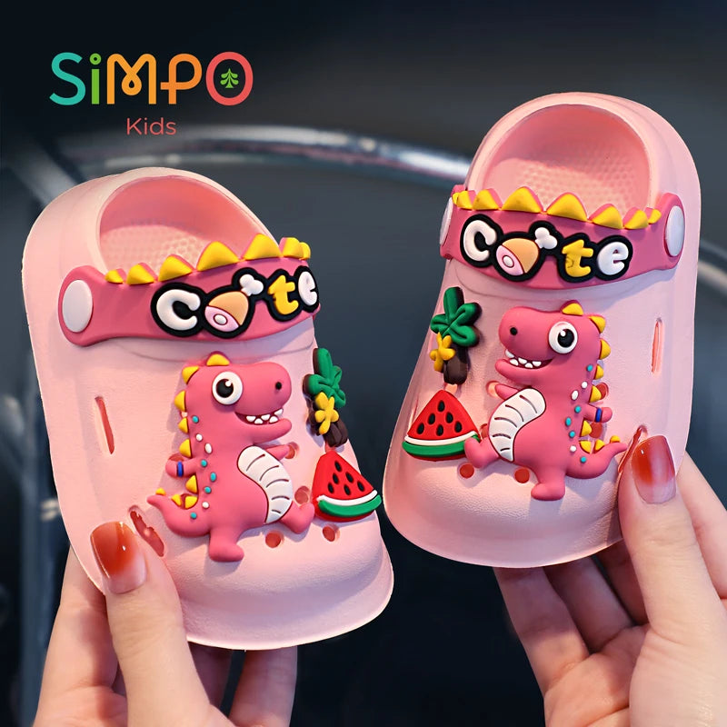Sandálias de verão para meninos, sapatos fofos de crocodilo para meninas, sola macia, respiráveis, antiderrapantes, leves, para praia ao ar livre