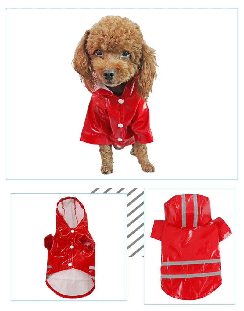 Capa de chuva para cachorro, capa impermeável e refletiva para animais de estimação, capa de chuva para filhotes, gatos, chihuahua, bulldog, animais de estimação, capa, poncho, fantasia