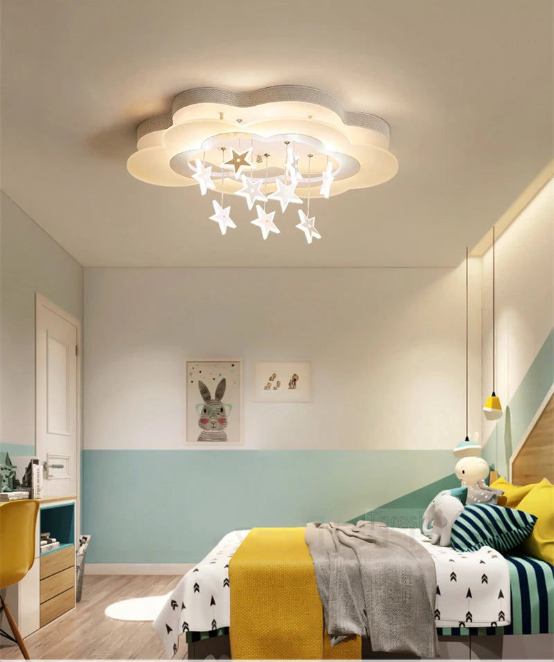 Kids Room Light Fixture Lamp For Children Kids Lamp For Bedroom Chandelier Kids Led Star Roof Light Kids Children Room Led Light