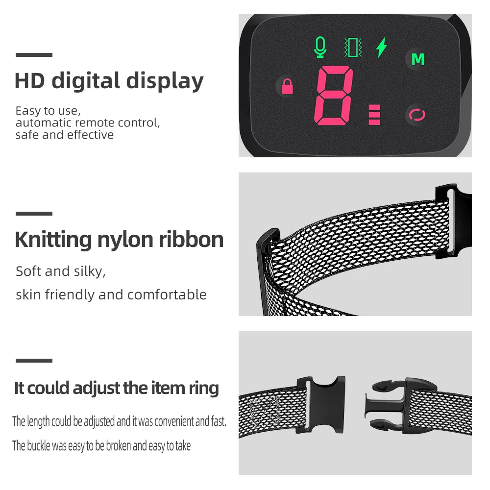 New 800m Electronic Dog Training Collar Remote Control Shock Collar Waterproof Anti Bark Dog Collar with Shock Vibration Sound
