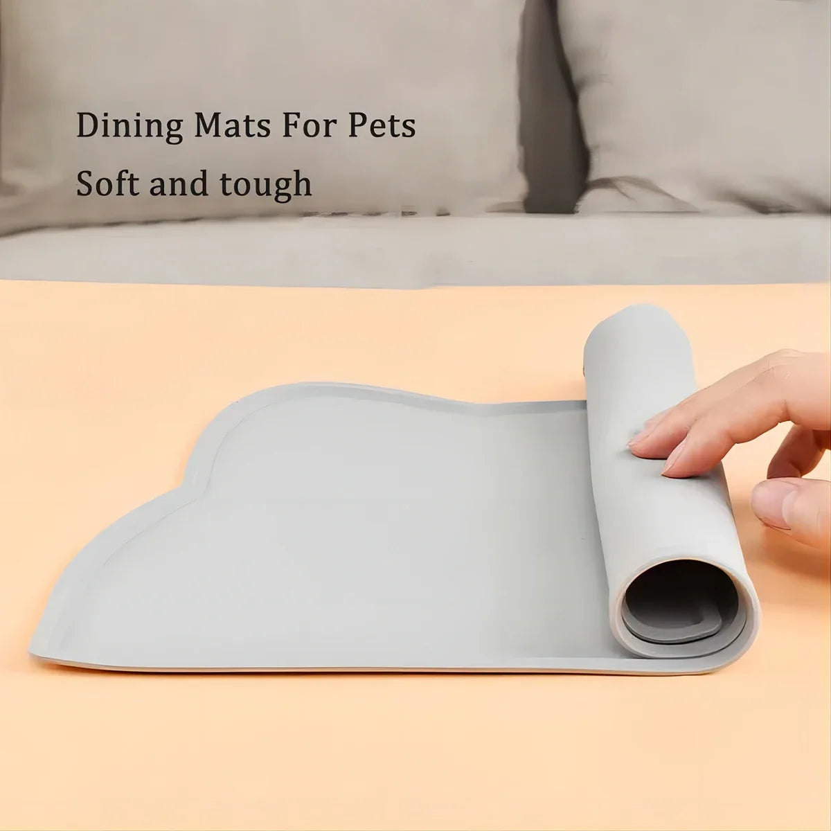 Tapete de silicone para alimentos de animais de estimação, à prova d'água, antiderrapante, sujo, lavável e fácil de limpar, tapete universal para utensílios de mesa para cães e gatos.