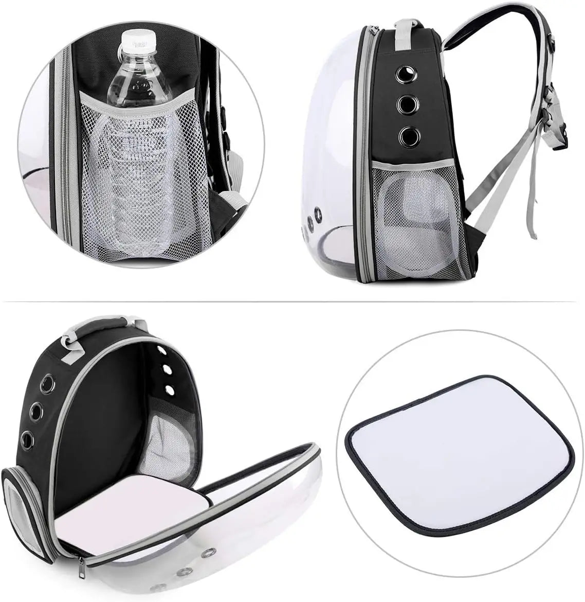 Mochila para transporte de animais de estimação, cápsula transparente, mochila para animais de estimação, filhotes, gatinhos, pássaros, transportadora respirável para viagem