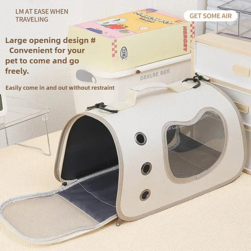 Bolsa de transporte para animais de estimação, dobrável, respirável e portátil premium, leve para cães e gatos pequenos, bolsa de ombro para transporte de gatos e gatinhos ao ar livre