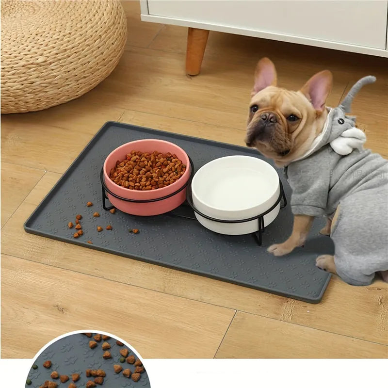 Pet Placemat Dog Food bowl Mat Cat Feed Mat Cat Dog Drinking Feeding Placemat Silicone Waterproof Pet Bowl Pad Feeder Mats 2024