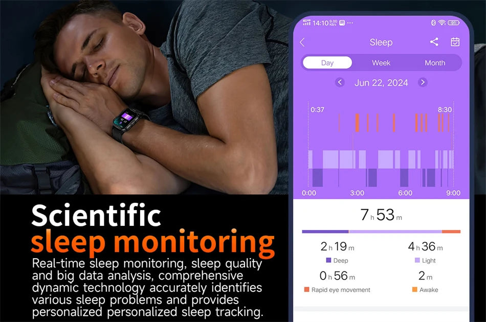 Novo relógio inteligente militar Xiaomi 2024 para homens, esportes ao ar livre, lanterna, fitness, monitor de saúde, 1,96" BT Call Smartwatch