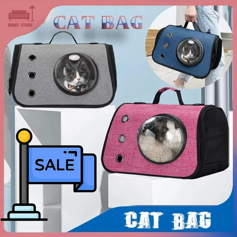 Bolsa portátil para gatos, bolsa de ombro dobrável, bolsa transversal para animais de estimação, bolsa de malha respirável para passeios, suprimentos para cães e gatinhos