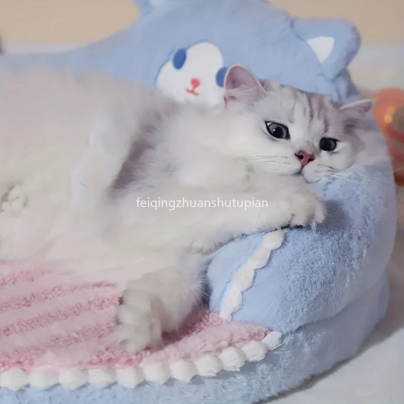 Soft Durable Round Cat Bed For Small Dogs And Cats - Removable Pet Mat And Mattress For Indoor And Outdoor Use