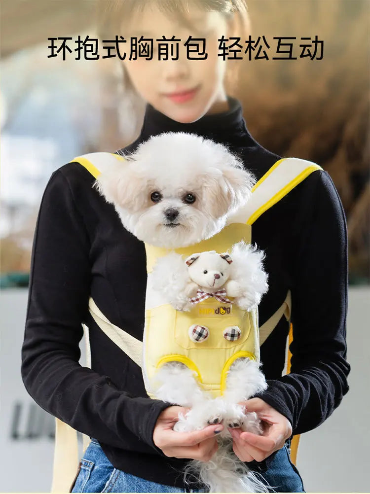 Bolsa de transporte para cães de estimação, bolsa de mão portátil para filhotes de quatro patas, mochila de ombro, colete, corda de tração para Yorkshire