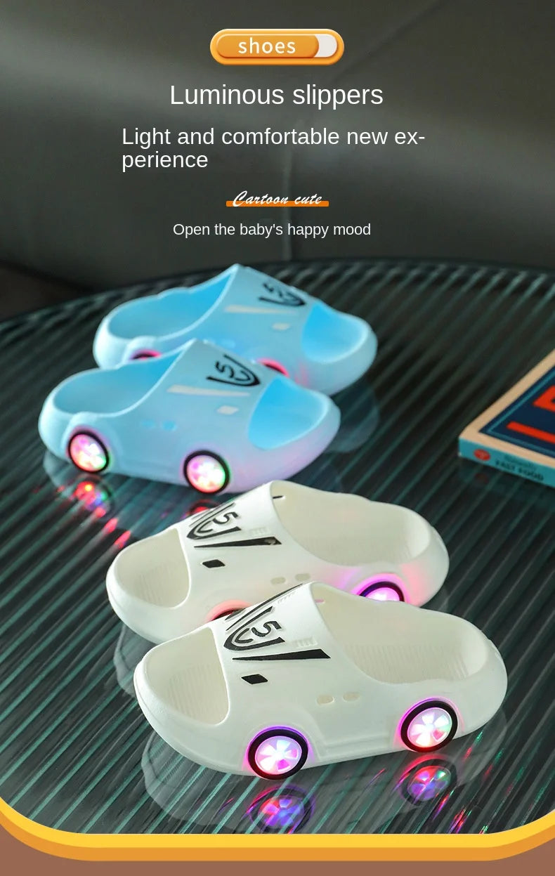 Sapatos SummerChild com Luzes LED, Pantufas para Bebê, Sandálias Antiderrapantes para Interior, Menino e Menina, Pantufas Luminosas para Crianças, Casa, Pais e Filhos