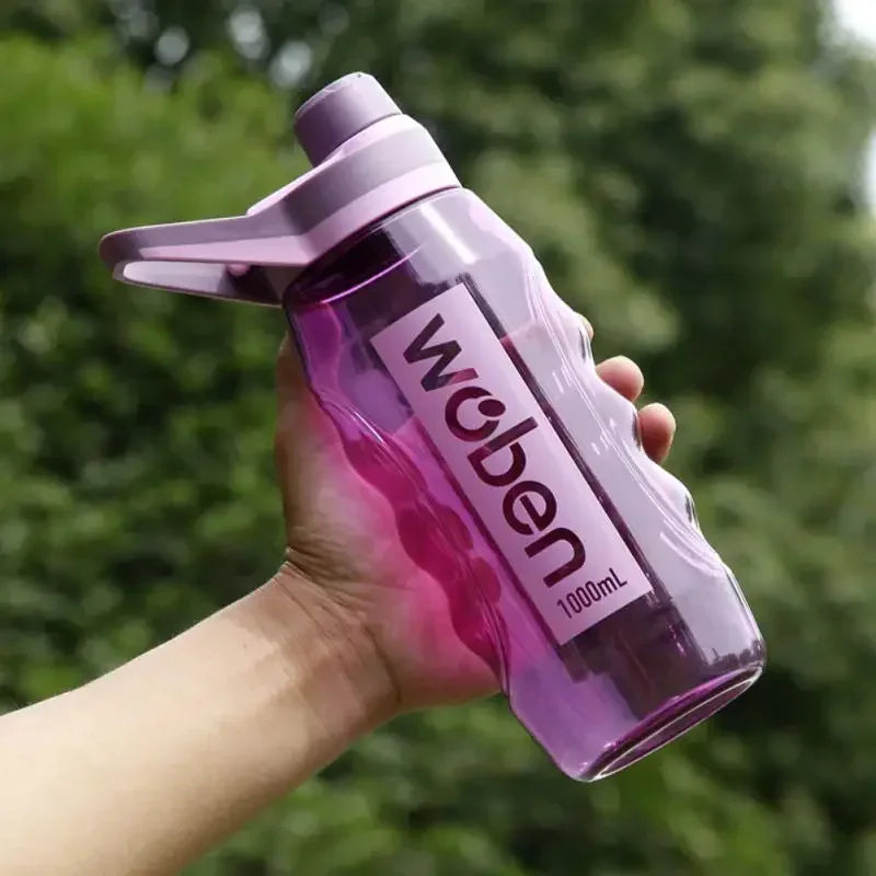 Copo de água à prova de vazamento de 1/1,5L, garrafa de água de plástico ecológico, garrafa esportiva, grande capacidade, garrafa de água de viagem flip