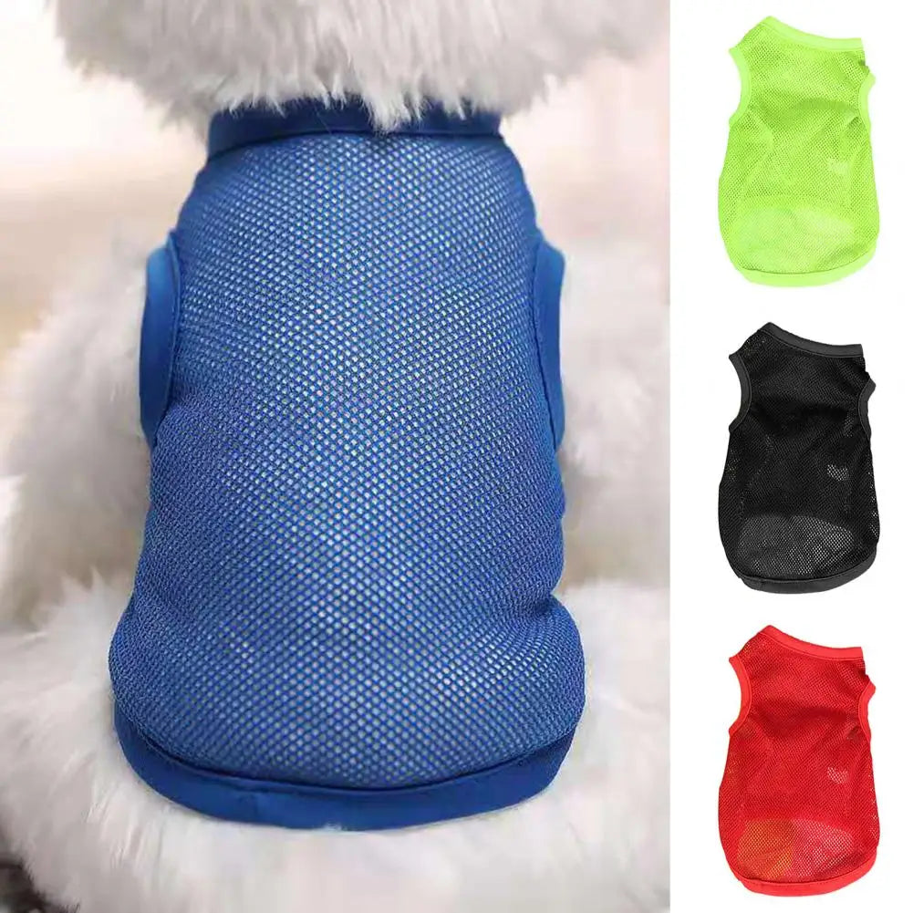 Camiseta para cachorro, tecido de malha respirável e de secagem rápida, camiseta para filhotes para o verão