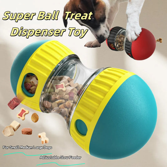 Brinquedo dispensador de petiscos para cães de pequeno, médio e grande porte, brinquedo interativo com vazamento de comida, alimentador lento ajustável, treinamento para beagle e gato