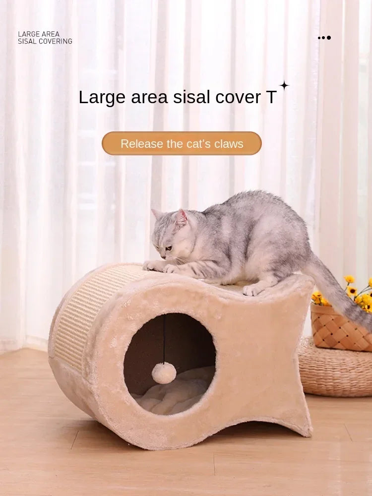 Ninho de gato, casa quente para gatos, casa fechada para gatos durante todo o ano, ninho de dormir para gatos no inverno, suprimentos para animais de estimação