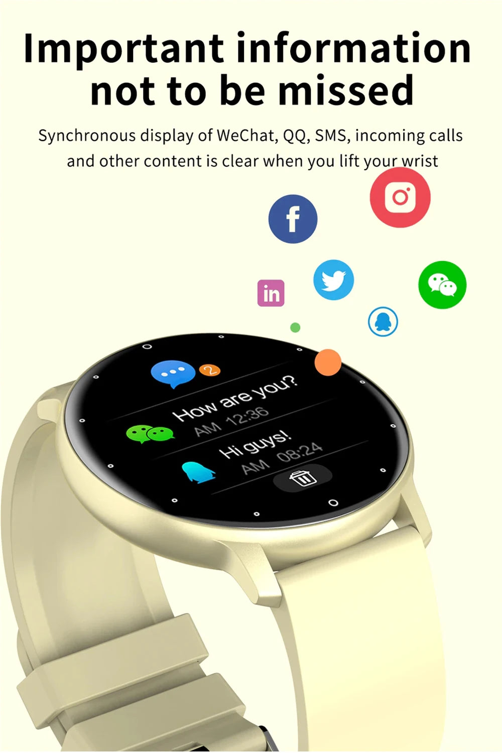 Relógio inteligente ZL02 com tela sensível ao toque, esportivo, fitness, IP67, à prova d'água, Bluetooth, recarregável, presente para homens e mulheres