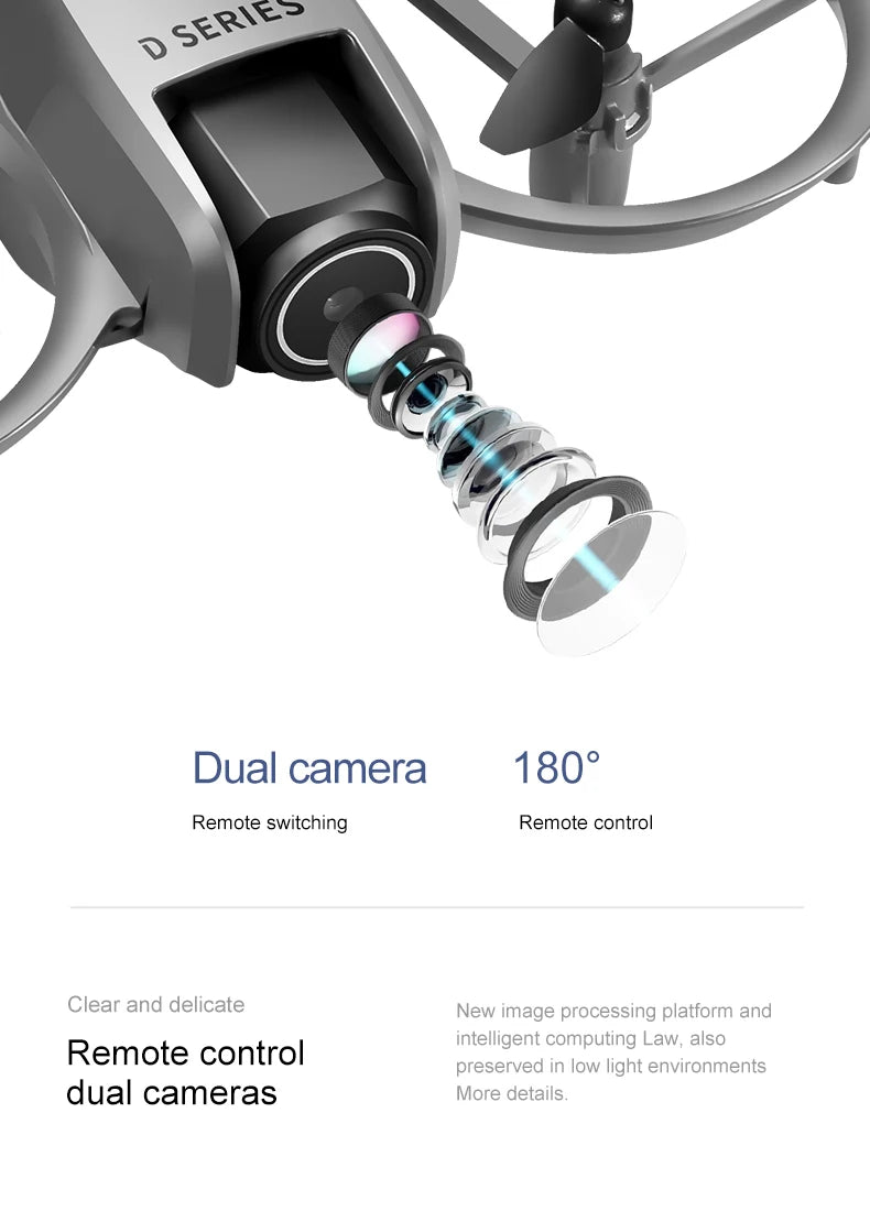 Mini drone Xiaomi D16 com câmera HD 8K ajustável de 180° e WiFi com fluxo de luz, drone de bolso para evitar obstáculos, quadricóptero RC