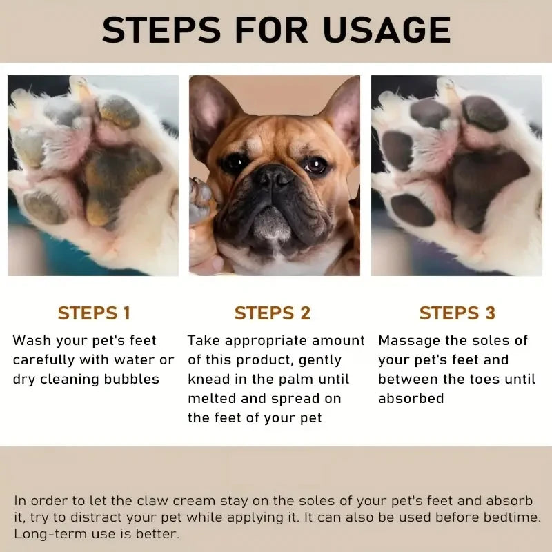 Bálsamo para nariz e patas de cachorro 20g, creme protetor para patas de cachorro, gatos, cães, hidratante para patas de animais de estimação, reparo de rachaduras nos pés, acessórios para animais de estimação